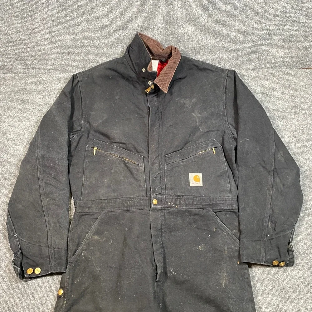 Carhartt X01 BLK Arctic Quilt Lined Coveralls Black Duck Canvas Mens 44 Regular